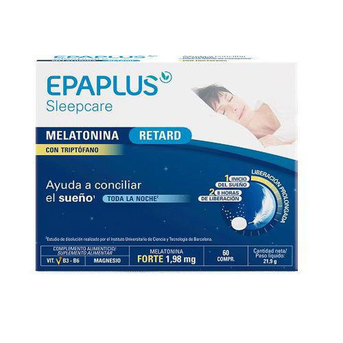 Epaplus Sleep Retard Comprimés Mélatonine + Tryptophane 60 unités Epaplus Sleep Retard Comprimés Mélatonine + Tryptophane 60 unités