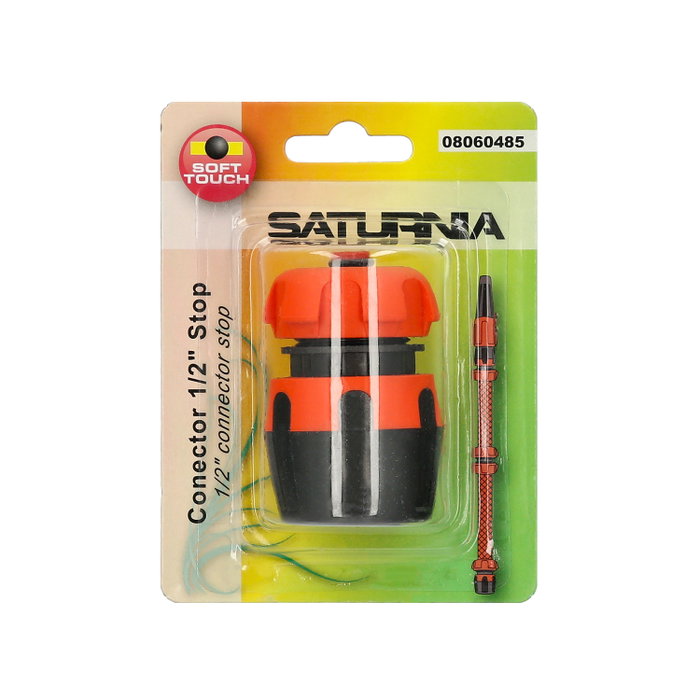 SATURNIA Connecteur de tuyau Soft-Touch 1/2 avec fonction Stop