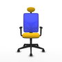 Piqueras y Crespo Chaise de Bureau Motilla Jaune et Bleu