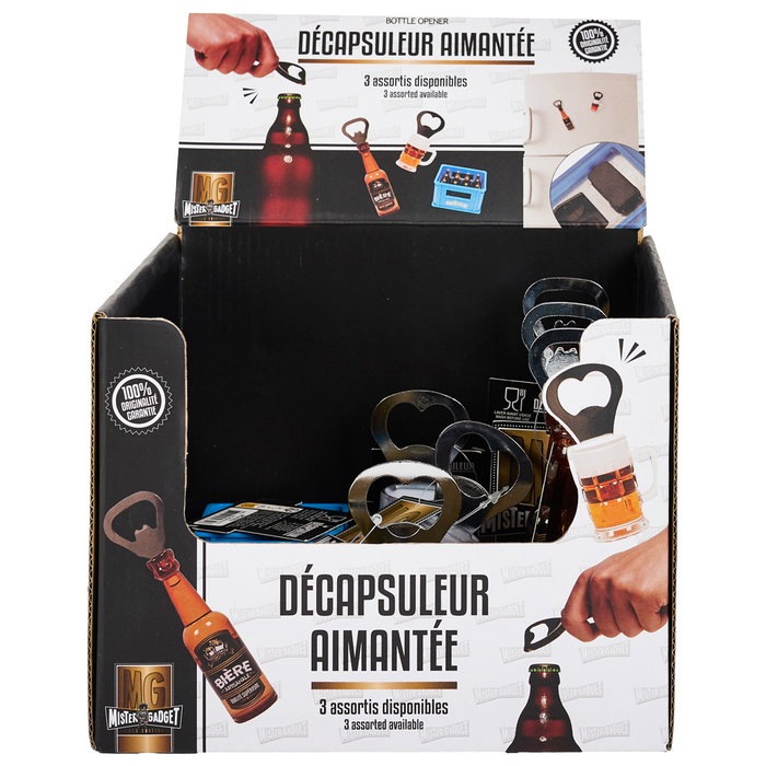 Mister Gadget Lot de 9 ouvre-bouteilles avec aimant, modèles assortis