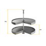 Emuca jeu de plateaux rotatifs Shelvo 3/4, pour module de 900mm, plastique et aluminium, Gris