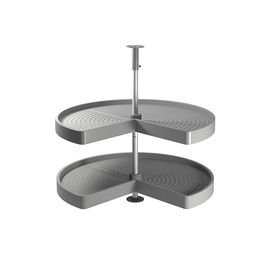Emuca jeu de plateaux rotatifs Shelvo 3/4, pour module de 900mm, plastique et aluminium, Gris