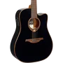LAG Guitare Acoustique Tramontane 118 A/E Dreadnought Cutaway Noire