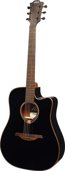 LAG Guitare Acoustique Tramontane 118 A/E Dreadnought Cutaway Noire