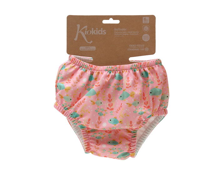KioKids Bañador Pañal Rosa avec Protection UPF50+, Ocean Dreams, 6 Mois - 100% Polyester Recyclé