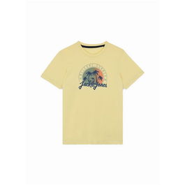 T shirt à manches courtes Enfant Jack & Jones Jjsummer Smu Vibe Ss Crew Jaune