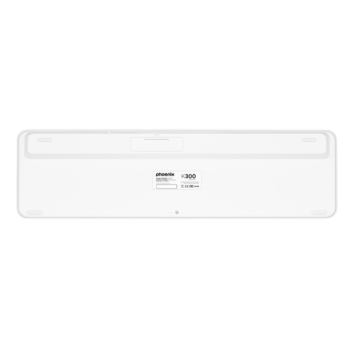 Phoenix technologies K300 Clavier sans fil multidispositif Bluetooth et 2.4GHz avec touches multimédias, compatible Windows/macOS/iOS