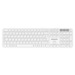 Phoenix technologies K300 Clavier sans fil multidispositif Bluetooth et 2.4GHz avec touches multimédias, compatible Windows/macOS/iOS