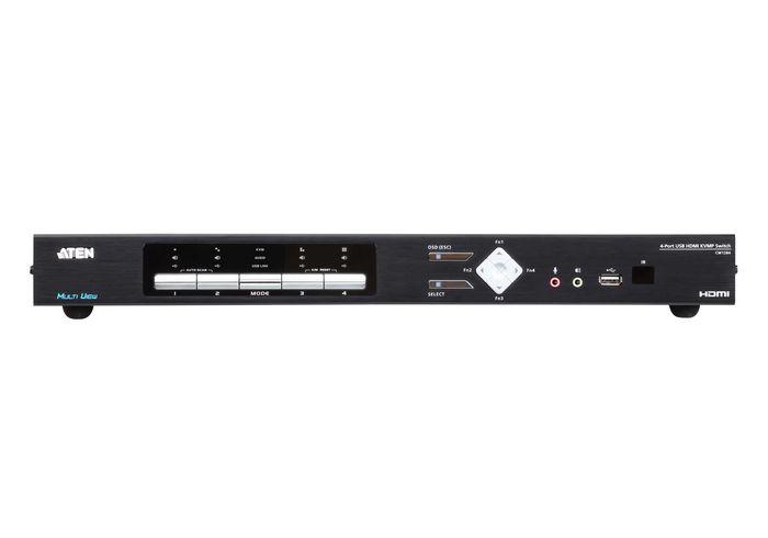 Aten Commutateur KVMP multivue 4K HDMI USB à 4 ports CM1284 avec câbles HDMI USB et télécommande IR