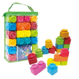 Tachan Construcciones Blandas 36 Pièces - Blocs de Construction Mous et Souples pour Enfants - Jeu de Construction Créatif - 36 Blocs - À partir de 2 Ans