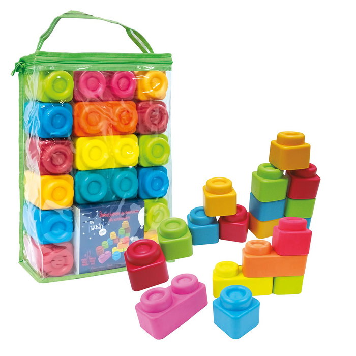 Tachan Construcciones Blandas 36 Pièces - Blocs de Construction Mous et Souples pour Enfants - Jeu de Construction Créatif - 36 Blocs - À partir de 2 Ans Tachan Construcciones Blandas 36 Pièces - Blocs de Construction Mous et Souples pour Enfants - Jeu de Construction Créatif - 36 Blocs - À partir de 2 Ans