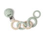 KioKids Sujetador de Chupete de Silicona en Anillos Color Salvia para Bebé de +0 Meses, Moderno e Higiénico