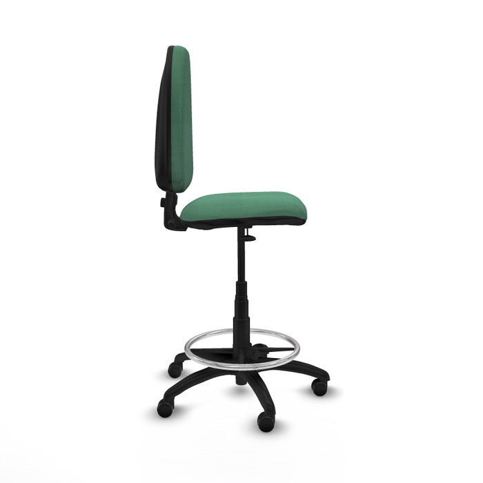 Tabouret Aýna taburete Contact permament de base Tissu Vert émeraude Structure polyamide noire Sans accoudoirs Sans appui-tête Roulettes pour moquette