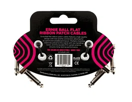 Ernie Ball Câble EB Patch Flat Ribbon 3'' Negro - Pack de 3