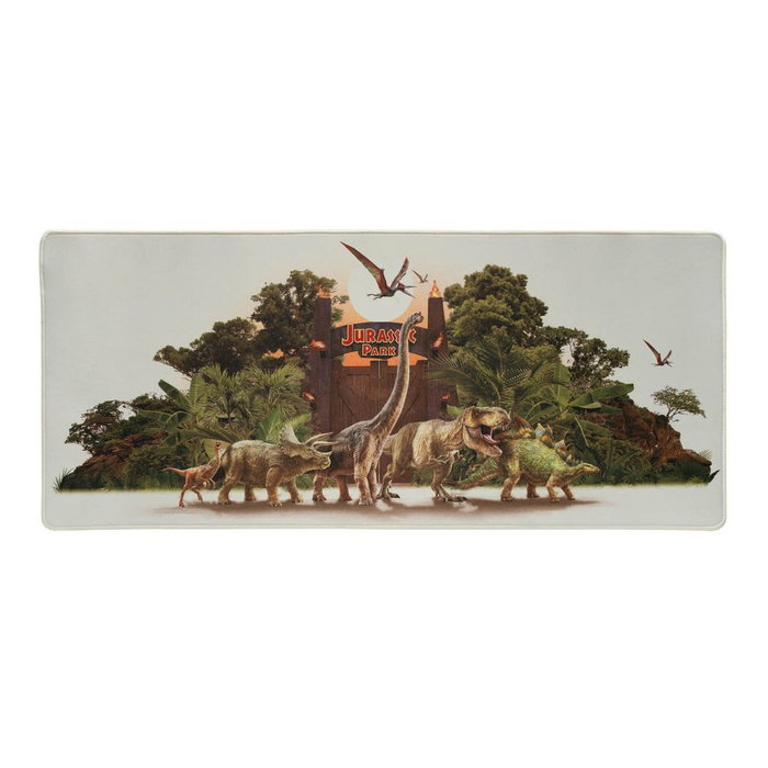 ERIK Tapis de souris gamer Jurassic Park 80 x 35 cm - Surface textile imperméable, bords renforcés, base en caoutchouc antidérapante