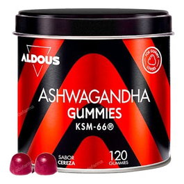 ALDOUS BIO Ashwagandha 120 Gummies Saveur Naturelle à la Cerise
