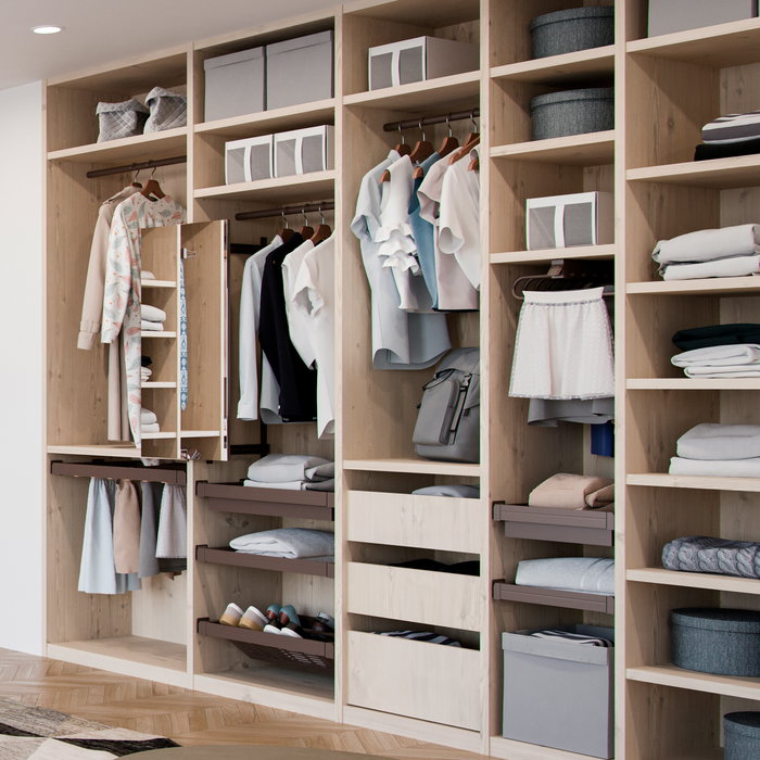 Emuca Range-chaussures extractible Moka, 564 - 594, Peint en moka, Acier.