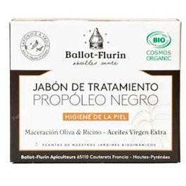 Ballot-Flurin - Savon de Traitement au Propolis Noir 100g - Pour Peaux à Problèmes - Savon Hydratant à Froid - Extraits de Plantes Bio