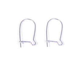 Innspiro Boucle d'oreille métallique crochet hippie fermé argenté 8,3x15,0mm