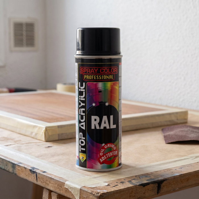 TOP ACRYLIC Spray Acrylique Noir Satiné RAL 9005 400ml