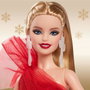 Barbie - Poupée Barbie Signature Holiday Blonde Hrm61 Mattel - Collection Signature avec robe rouge à carreaux - Jouet pour filles +6 ans - Versions multilingues
