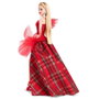 Barbie - Poupée Barbie Signature Holiday Blonde Hrm61 Mattel - Collection Signature avec robe rouge à carreaux - Jouet pour filles +6 ans - Versions multilingues