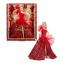 Barbie Poupée Signature Joyeux Noël Blonde avec robe rouge à carreaux