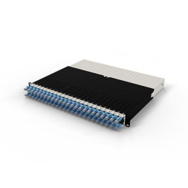 Patchbox patchbox.one Baie de brassage 8RU avec 24 câbles UTP Cat.6a rétractables, bleue