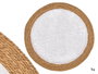 GIFTDECOR Alfombra de Jute Antidérapante Blanco-Natural 100x100 cm