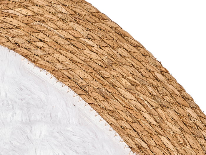 GIFTDECOR Alfombra de Jute Antidérapante Blanco-Natural 100x100 cm