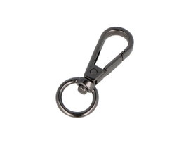 Innspiro Mousqueton à anneau rond Zamak Nickel noir 13,4 mm (Lot de 5)