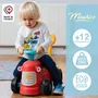 FALK - Tracteur porteur Maurice - Jouet premier âge avec volant sonore, klaxon et barre de marche - À partir de 12 mois - En plastique recyclé et fabriqué en France