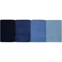 Lot de 4 serviettes de bain en coton 100% - 70 * 140 cm - Couleur bleue - Absorbantes et moelleuses