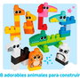 Mega Bloks Jeu de Construction Blocs de Grande Taille avec 250 Pièces - Ensemble de Blocs Animaux (Lion, Girafe, Panda) - Blocs de Construction Éducatifs pour Enfants dès 12 Mois