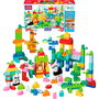 Mega Bloks Jeu de Construction Blocs de Grande Taille avec 250 Pièces - Ensemble de Blocs Animaux (Lion, Girafe, Panda) - Blocs de Construction Éducatifs pour Enfants dès 12 Mois