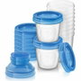 Philips Avent Pots de conservation de lait maternel 180ml (Lot de 10) avec 2 adaptateurs