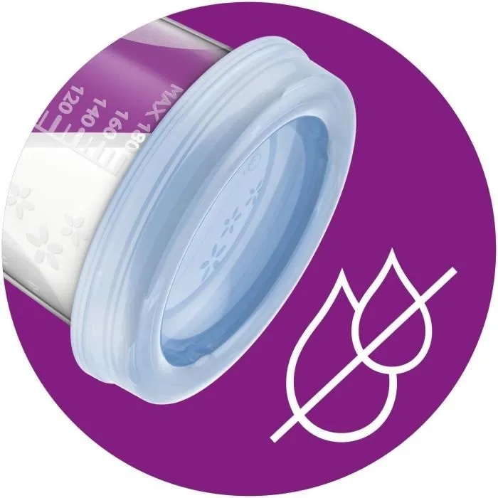Philips Avent Pots de conservation pour lait maternel, 10 x 180 ml avec 2 adaptateurs, compatibles tire-lait et tétines Philips Avent Pots de conservation pour lait maternel, 10 x 180 ml avec 2 adaptateurs, compatibles tire-lait et tétines