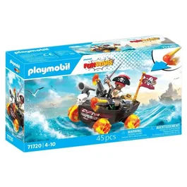 Playmobil 71720 - Ensemble de Jeu de Pirate Kart Bateau Funstars, 45 Pièces, Jouet Créatif pour Enfants Dès 4 Ans