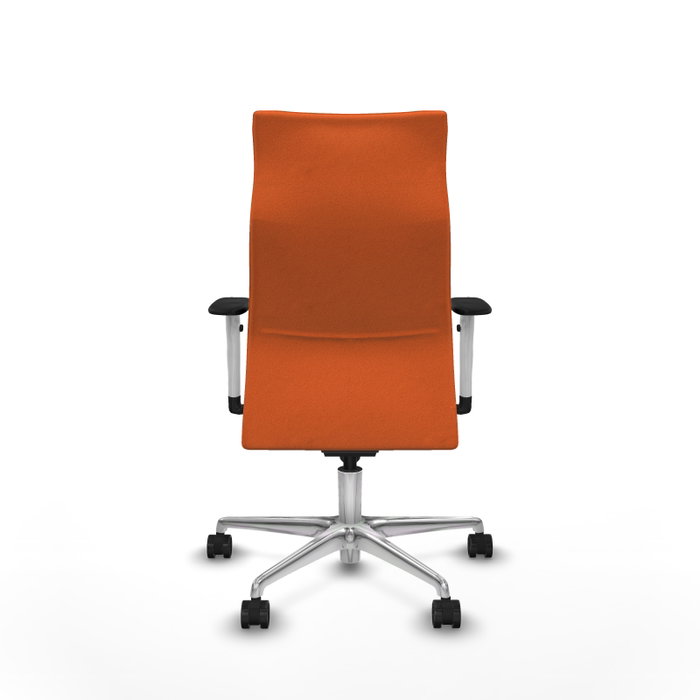 Piqueras Y Crespo Fauteuil Albacete Orange avec mécanisme synchrone et base aluminium
