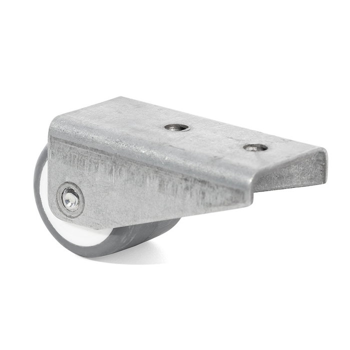 Q&Q Roue Fixe Anui Gris Gomme D24 H26 Support Pala Larga Zincado