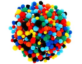 Innspiro Lot de 300 Pompons Assortis (10mm à 25mm)