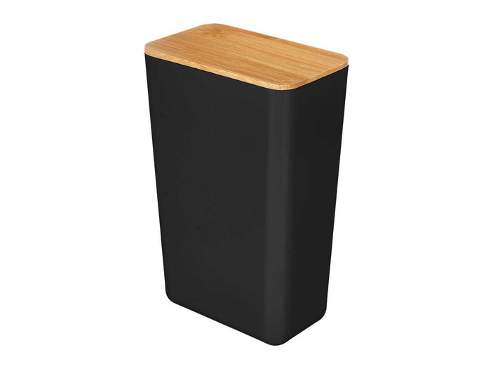 KINVARA Lot de 8 bocaux rectangulaires hauts 1,75L noir-marron