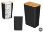 KINVARA Lot de 8 bocaux rectangulaires hauts 1,75L noir-marron