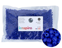 Innspiro Rocaille de verre ronde opaque bleu marine 3,8 mm 500g
