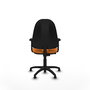 PIQUERAS Y CRESPO Chaise de bureau Algarra similicuir orange avec accoudoirs 2D