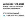 HP Cartouche d'encre Cyan grande capacité 963XL - Compatible OfficeJet Pro 9010, 9012, 9014, 9015, 9015e, 9016, 9019, 9020, 9022, 9023, 9025, 9025e - Environ 1600 pages