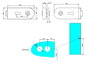 Emuca Kit de serrure et de gâche pour portes en verre doubles, loquet horizontal pour porte en verre 8-12mm, acier et aluminium, peint en noir