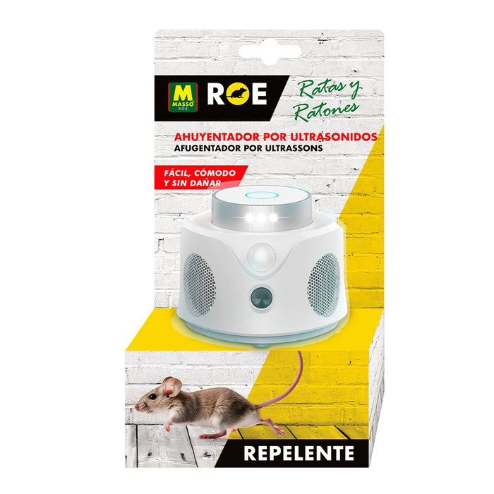 Massó Repulsif ultrason pour rats et souris 120 m² avec capteur de mouvement LED 10,3x10,3x8,5 cm Massó Repulsif ultrason pour rats et souris 120 m² avec capteur de mouvement LED 10,3x10,3x8,5 cm
