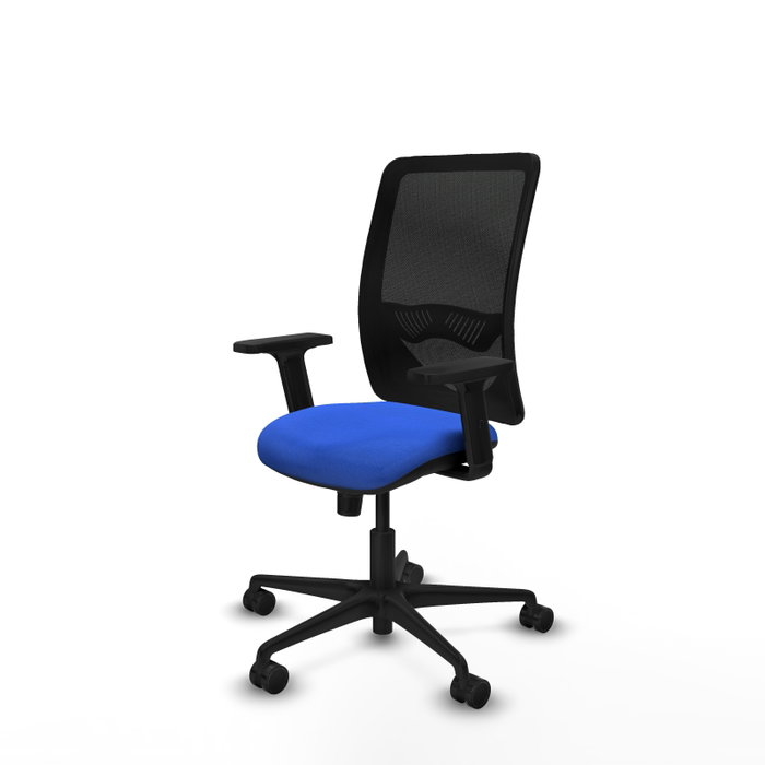 PIQUERAS Y CRESPO Chaise Zulema Synchro, Maille Bleu/Noir, Accoudoirs 2D