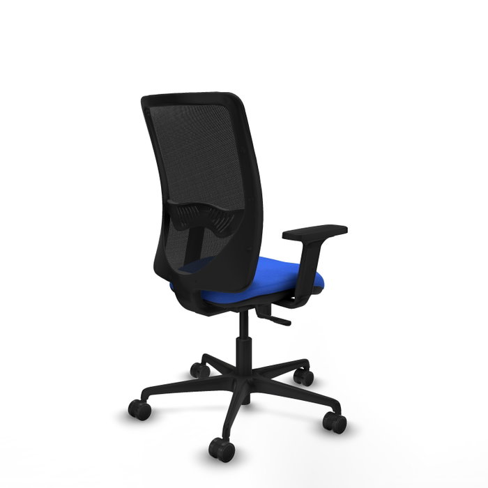 PIQUERAS Y CRESPO Chaise Zulema Synchro, Maille Bleu/Noir, Accoudoirs 2D